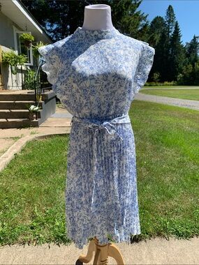 Floral Blue and White Dress